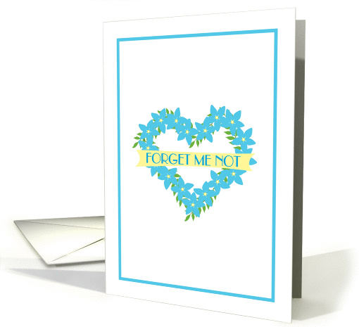 Sympathy Thank You, Forget Me Not Blue Flower Heart on White card