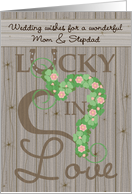 Mom Stepdad Wedding Congratulations Lucky in Love Painted Barn Look card