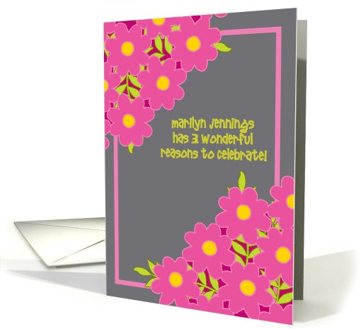 3 Years Cancer Free Wellness Party Invitation Pink... (1012199)