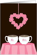 First Valentine’s Day as Married Couple Romantic Pink Rose Latte Love card