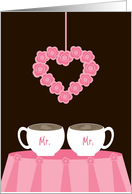 Gay Men First Valentine’s Day as Married Couple Latte Love and Roses card