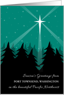 Washington Season’s Greetings Christmas Pacific Northwest Add City card