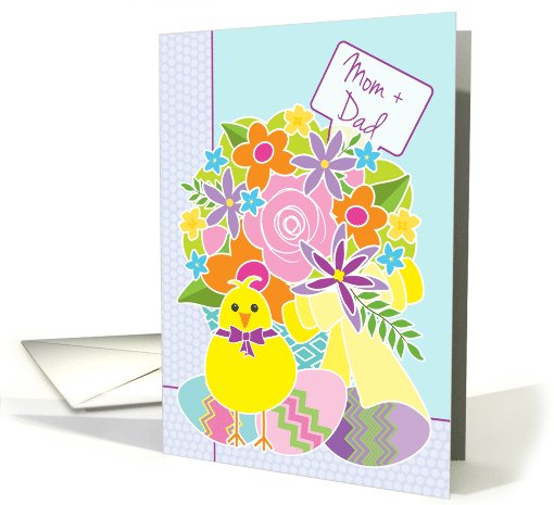 Mom and Dad Parents Happy Easter Cute Yellow Chick... (1049019)