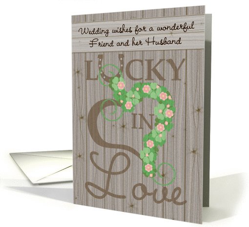 Friend Husband Wedding Congratulations Lucky Love Painted... (1050235)