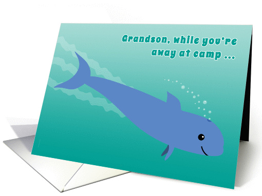Grandson Away at Camp Porpoise Diving into the Ocean Fun card