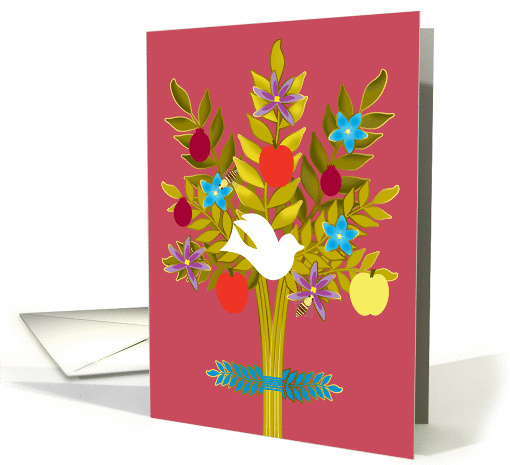 Rosh Hashanah Shana Tova Tree of Life with Dove Apples... (1128188)