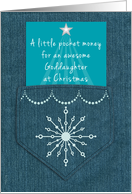 Goddaughter Christmas Money Enclosed Denim Pocket Blue Jeans Look card