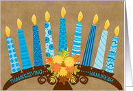 Thanksgivukkah Celebrating Thanksgiving During Hanukkah Fall Menorah card