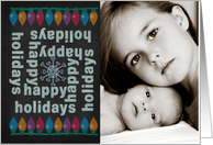 Christmas Happy Holidays Chalkboard Look Customizable Photo Card