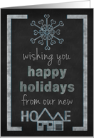 Christmas Happy Holidays New Address Announcement Chalkboard Look card