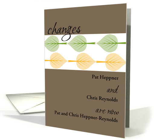 Custom Name Change Announcement Aspen Leaves Nature Inspired card