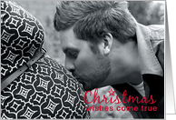 Christmas Pregnancy Expecting Photo Announcements Wishes Come True card