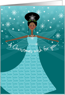 Sister Christmas Wish Fairy African American Ethnic Black card
