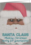 Christmas Nostalgic African American Black Santa Americana Barn Look card