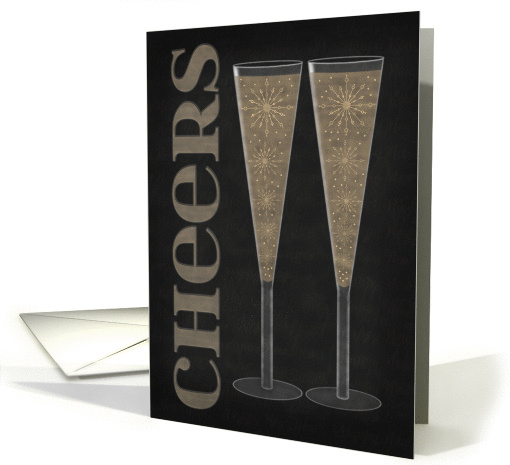 Cheers to a New Year Champagne Flutes and Stars on... (1191526)