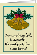 Christmas New Address Announcements Newlyweds Vintage Look Bells card