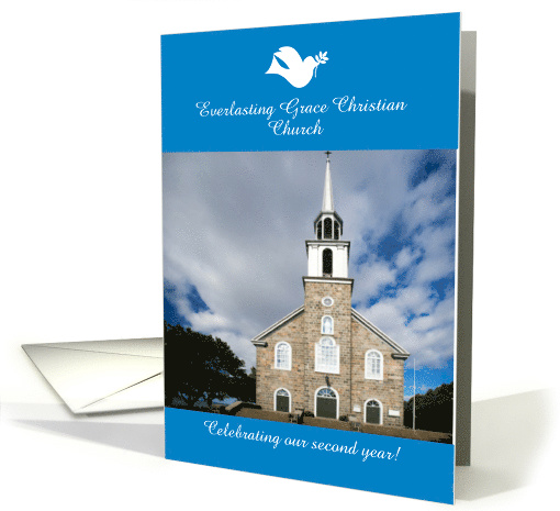 Church Anniversary Invitations Dove on Blue Customize... (1248326)