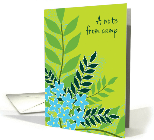 Camp Notes Letter Home from Camper Blue Flowers and Ferns... (1295602)