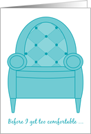Retirement Party Thank You Host Hostess Comfortable Blue Easy Chair card