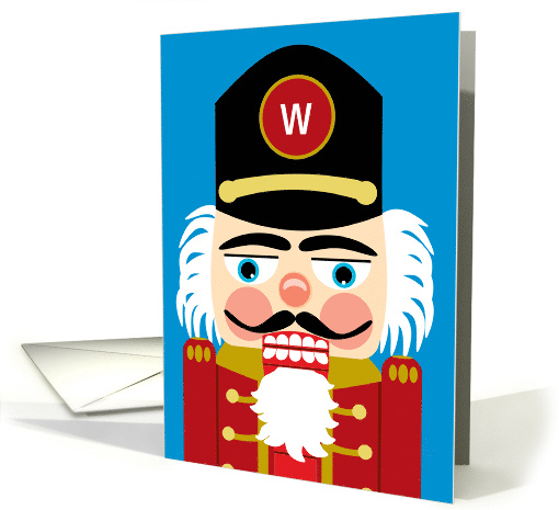 Christmas Monogram Fun Traditional Nutcracker in Red Gold... (1342042)