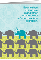New Grandfather Congratulations Arrival of Grandson Baby Elephants card