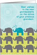 New Grandparents Congratulations Arrival of Grandson Baby Elephants card