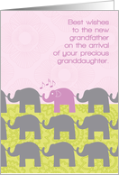 New Grandfather Congratulations on Granddaughter Baby Elephants card