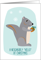 Neighbors Christmas Hello Charming Little Squirrel with Acorn Gift card