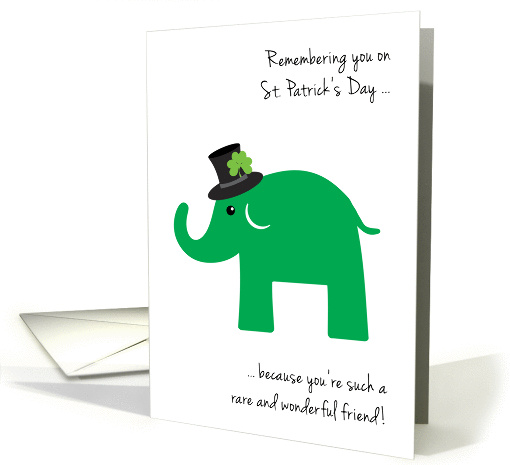 Friend St. Patrick's Day Fun Green Elephant in a Cute... (1418098)