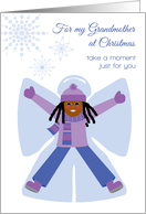 Grandmother Christmas African American Girl Snow Angel Snowflakes card