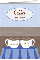 Newlyweds Cute Coffee Shop Cups Scene Gift or Cash Enclosure card