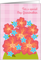 Step Grandmother on Grandparents Day Cheery Pink Flower Bouquet card