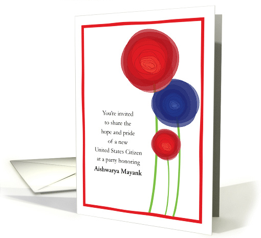 US Citizen Citizenship Party Invitation Add Name... (1517902)