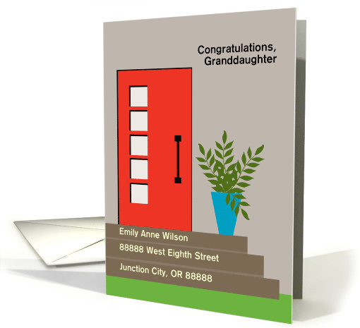 Granddaughter New Home Congratulations Custom Text Mid... (1554510)