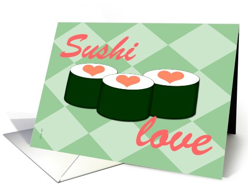 Sushi Love Blank Retro Diner Fun card (216763)