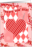 Thank You Sewing Play on Words card