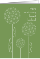 Anniversary for Husband Milkweed Green card