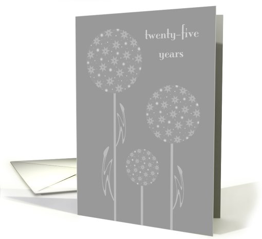 Congratulations Wedding Anniversary 25 Years Milkweed Silver card