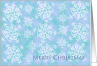 Merry Christmas Snowflakes Batik Background card