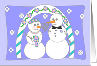 Wedding Congratulations Winter Snowman Whimsical card