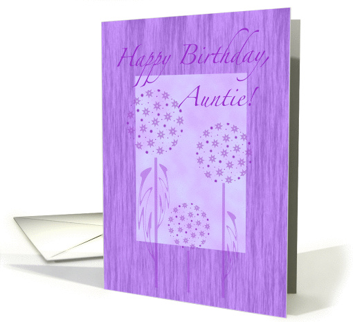 Auntie Birthday Milkweed in Purple card (230987)