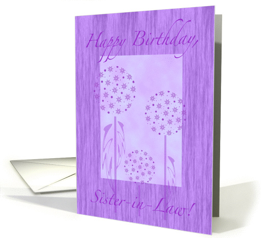 Sister-in-Law Birthday Milkweed in Purple card (230997)