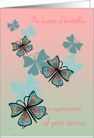 Administrative Professionals Day Butterfiles Appreciation of Service card