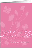 Pink Butterfly Silhouette Matron of Honor card