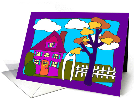 Thank You Real Estate House in Autumn card (252217)