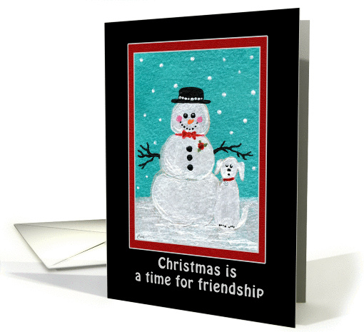 Snowfolks:  Snowman and Pup card (256399)