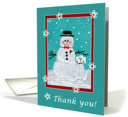 Snowfolks:  Snowman and Pup card (256403)