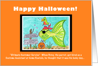 Halloween Pirate Fish & Parrot card