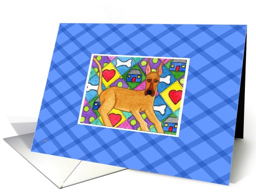 Sympathy Loss of Dog Folk Art card (264396)