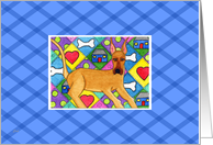 Sympathy Loss of Dog Folk Art card